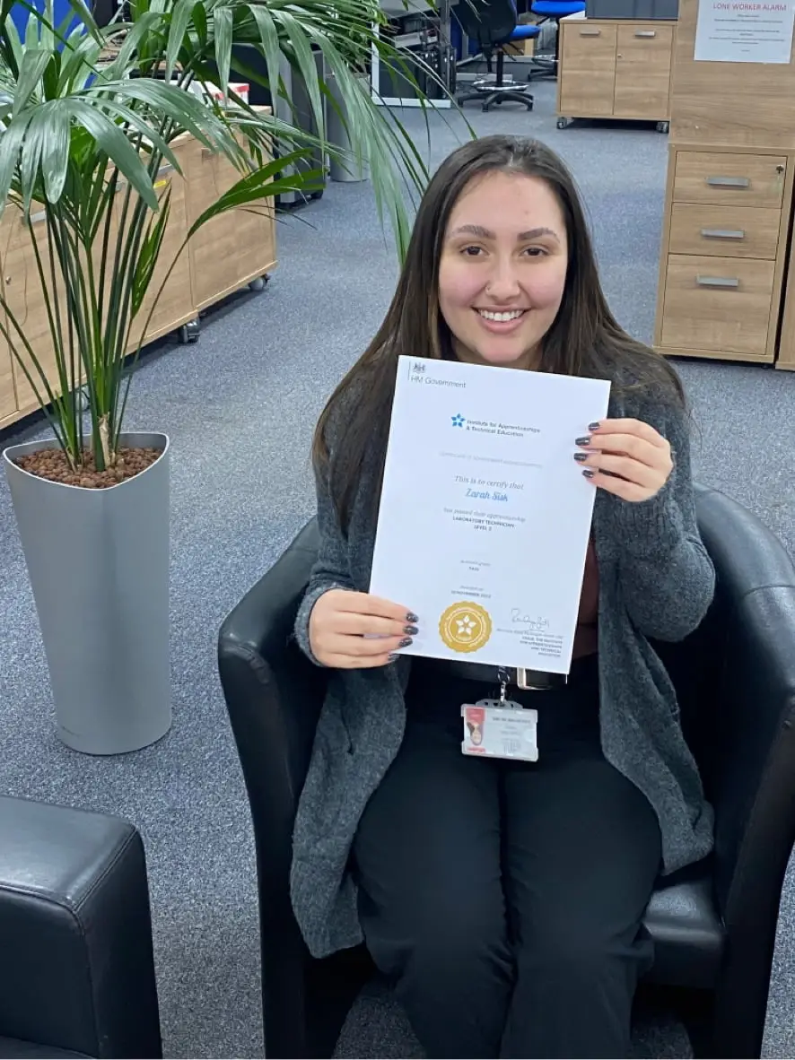 Zarah with certificate