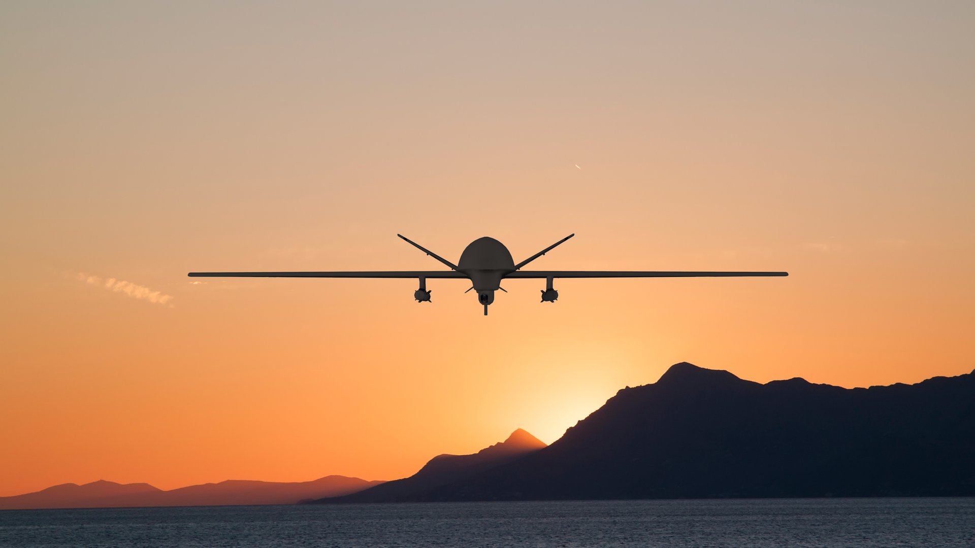 Unmanned aerial vehicle in flight